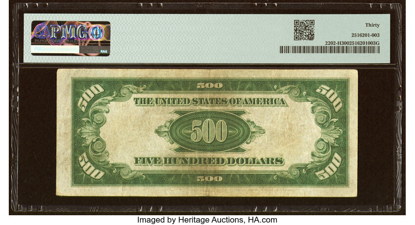 image for: Fr. 2202-H $500 1934A Federal Reserve Note. PMG Very Fine 30....