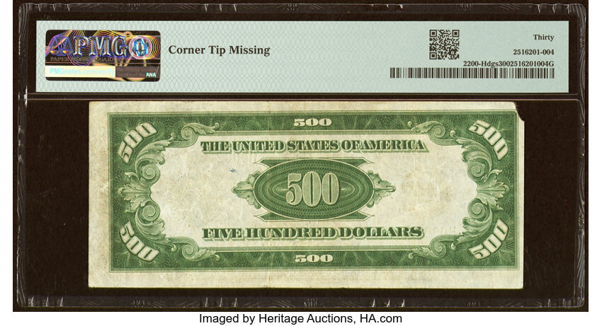 image for: Fr. 2200-H $500 1928 Federal Reserve Note. PMG Very Fine 30....