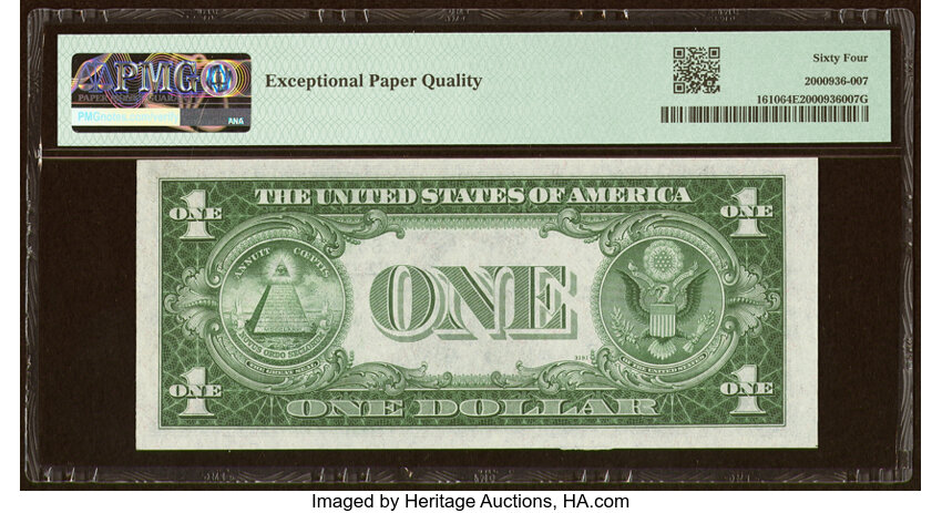 image for: Fr. 1610 $1 1935A S Silver Certificate. PMG Choice Uncirculated 64 EPQ....
