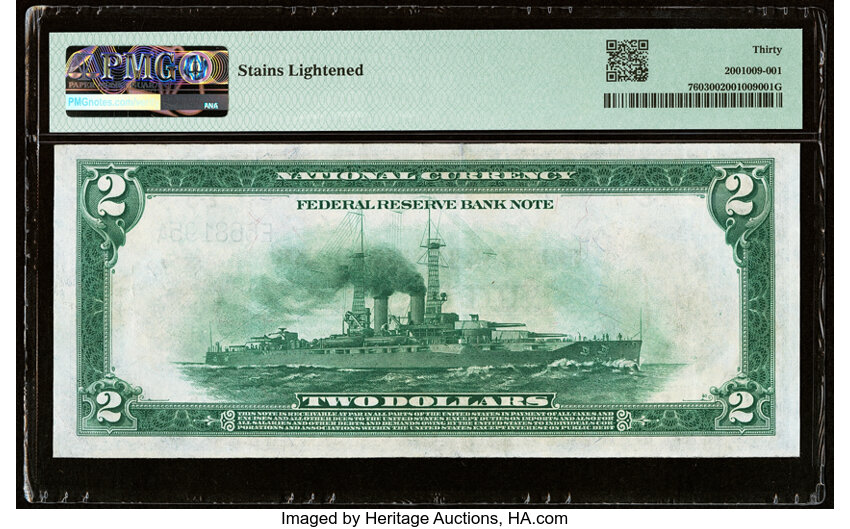 image for: Fr. 760 $2 1918 Federal Reserve Bank Note PMG Very Fine 30....