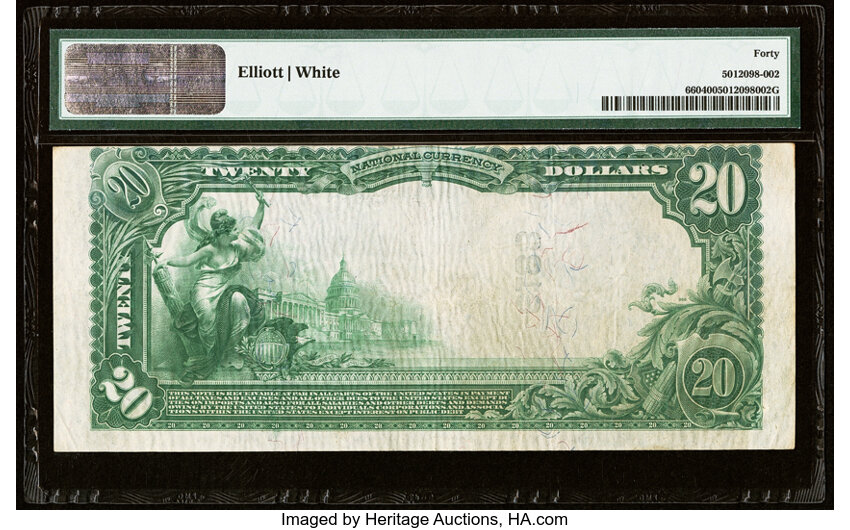 image for: Gulfport, MS - $20 1902 Plain Back Fr. 660 The First National Bank Ch. # 6188 PMG Extremely Fine 40....