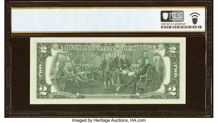 image for: Fr. 1935-J* $2 1976 Federal Reserve Star Note. PCGS Banknote Superb Gem Unc 67 PPQ....