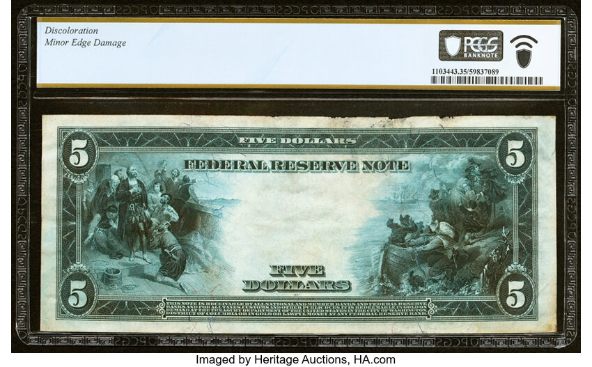 image for: Fr. 858* $5 1914 Federal Reserve Star Note PCGS Choice VF 35 Details....