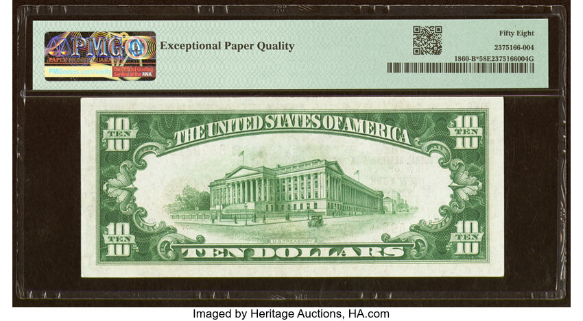 image for: Fr. 1860-B* $10 1929 Federal Reserve Bank Star Note. PMG Choice About Unc 58 EPQ....