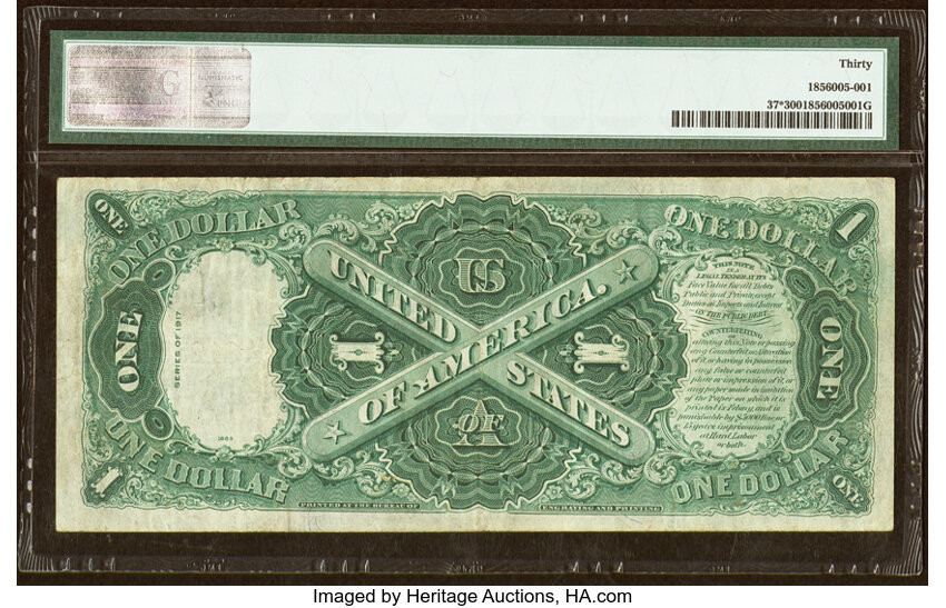 image for: Fr. 37* $1 1917 Legal Tender Star Note PMG Very Fine 30....