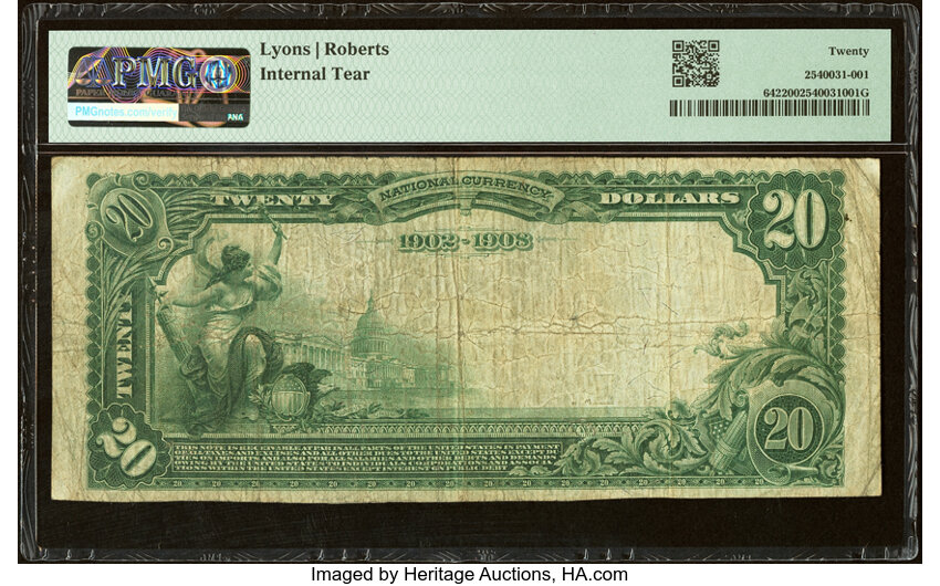 image for: New York, NY - $20 1902 Date Back Fr. 642 The Fourth National Bank Ch. # (E)290 PMG Very Fine 20....