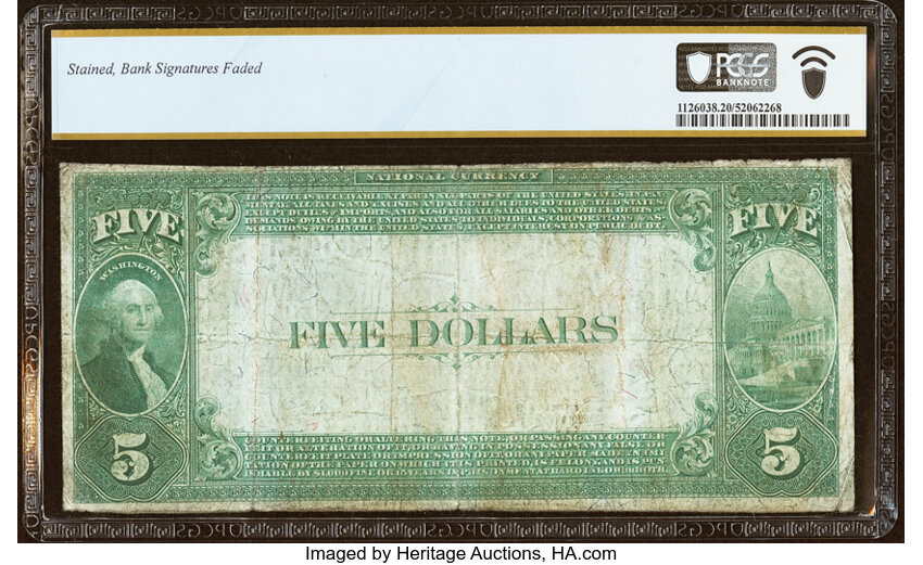 image for: Searsport, ME - $5 1882 Value Back Fr. 574 The Searsport National Bank Ch. # (N)2642 PCGS Banknote Very Fine 20....