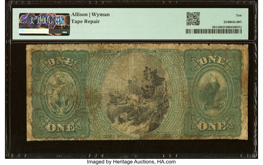image for: Boston, MA - $1 1875 Fr. 384 The Mount Vernon National Bank Ch. # 716 PMG Very Good 10....