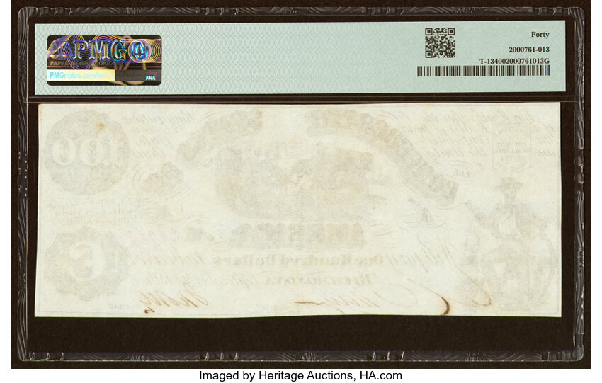 image for: T13 $100 1861 PF-5 Cr. 57 PMG Extremely Fine 40....