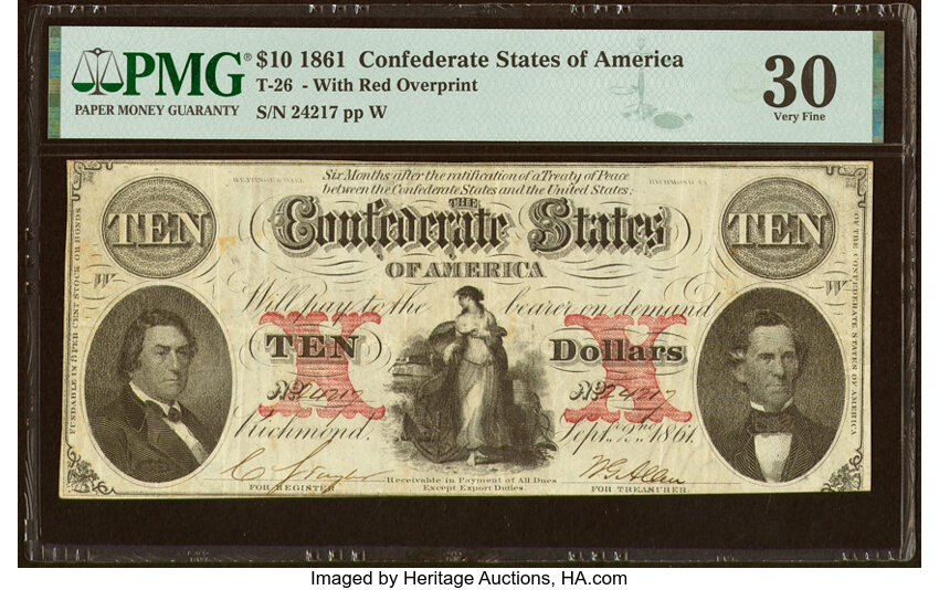image for: T26 $10 1861 PF-2 Cr. 213 PMG Very Fine 30....