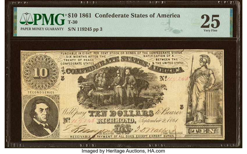 image for: T30 $10 1861 PF-3 Cr. 239 PMG Very Fine 25....