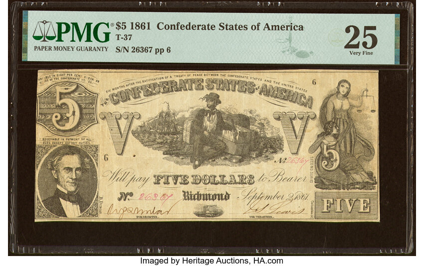 image for: T37 $5 1861 PF-2 Cr. 285 PMG Very Fine 25....