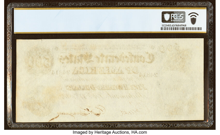image for: T64 $500 1864 PF-2 Cr. 489 PCGS Banknote Choice Unc 63....