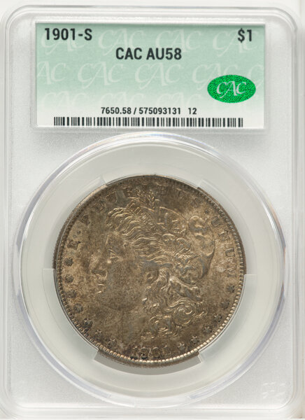 1901-S $1 AU58 CACG. Mintage 2,284,000....