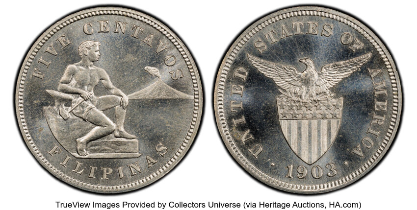 image for: 1903 5C Philippines 5 Centavos, PR66 PCGS. PCGS Population: 50 in 66 (3 in 66+), 20 finer (11/25). CDN: $500 Whsle. Bid for...