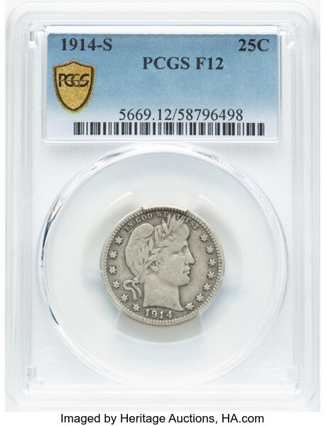 1914-S 25c F12 thumbnail 2
