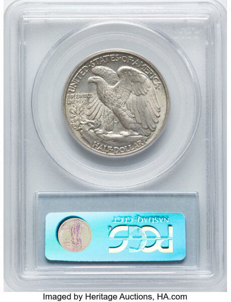 image for: 1942 50C Doubled Die Reverse, FS-801, MS64 PCGS. CAC. Formerly FS-009. PCGS Population: 21 in 64, 16 finer. CAC: 2 in 64, 6...