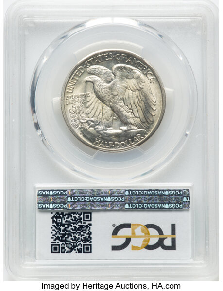 image for: 1944-D 50C Hand-Engraved Initials, FS-901, MS66 PCGS. CAC. PCGS Population: 61 in 66 (2 in 66+), 21 finer. CAC: 10 in 66, 5...