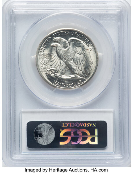 image for: 1944-D 50C Hand-Engraved Initials, FS-901, MS65 PCGS. CAC. PCGS Population: 71 in 65, 82 finer. CAC: 5 in 65, 15 finer (10/...