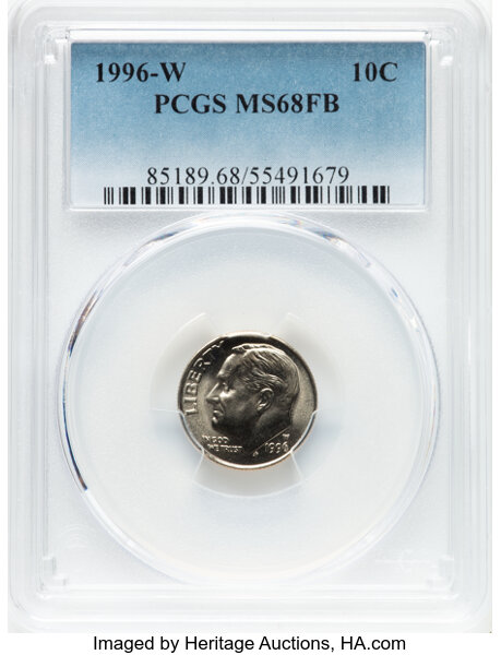1996 W Dime MS Values | Greysheet