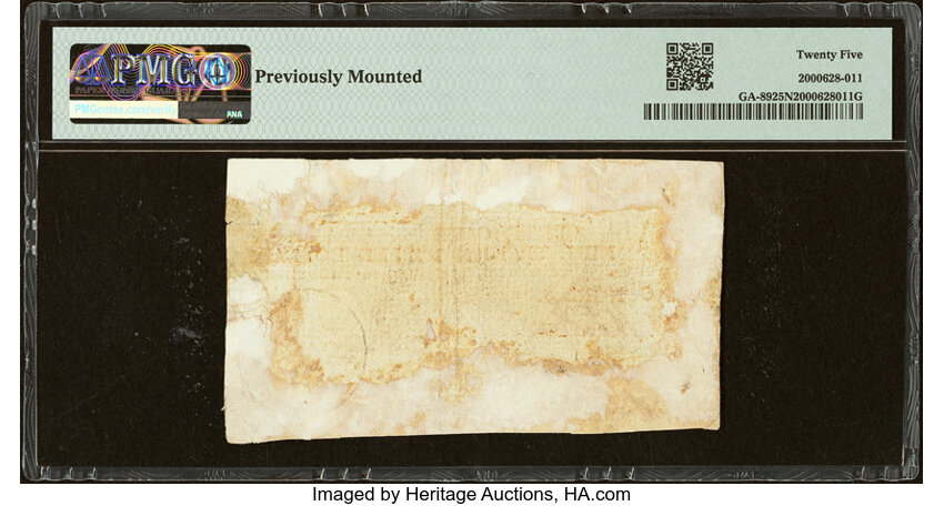 image for: Georgia 1777 $9 PMG Very Fine 25 Net....