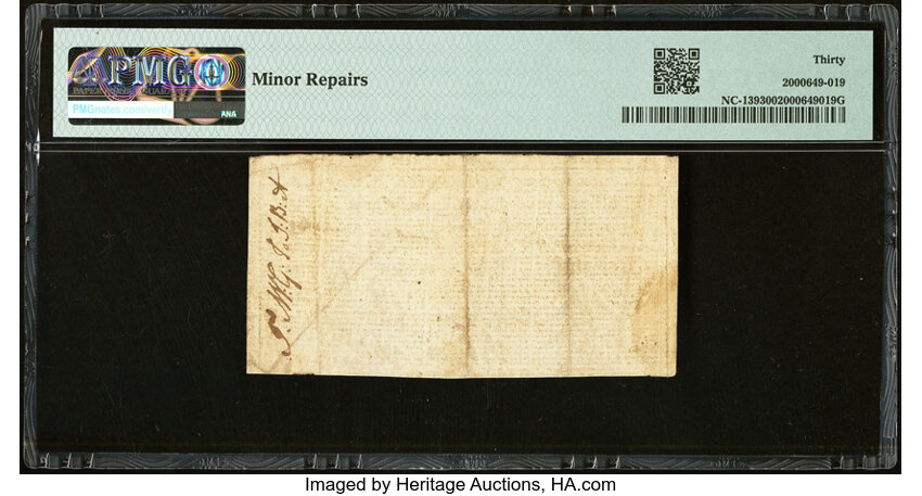 image for: North Carolina December, 1771 £1 PMG Very Fine 30....