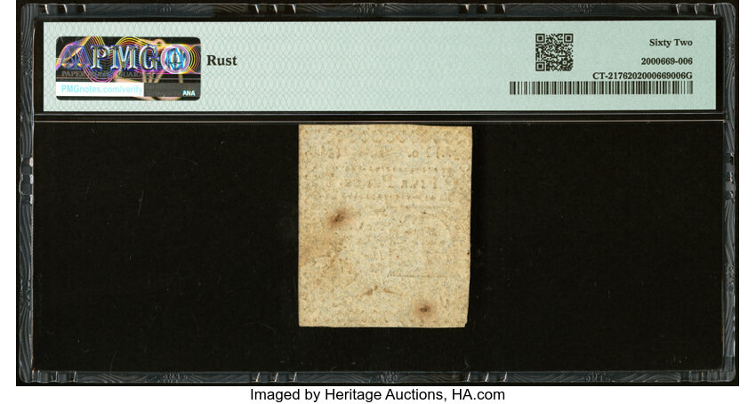 image for: Connecticut October 11, 1777 5d PMG Uncirculated 62....