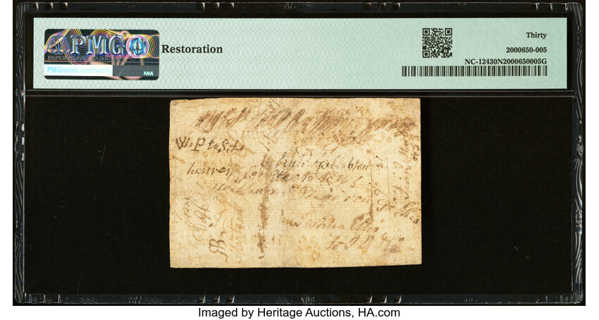 image for: North Carolina April 23, 1761 20s PMG Very Fine 30 Net....