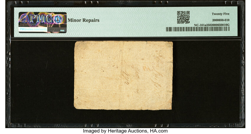 image for: North Carolina April 2, 1776 $4 Bee PMG Very Fine 25....