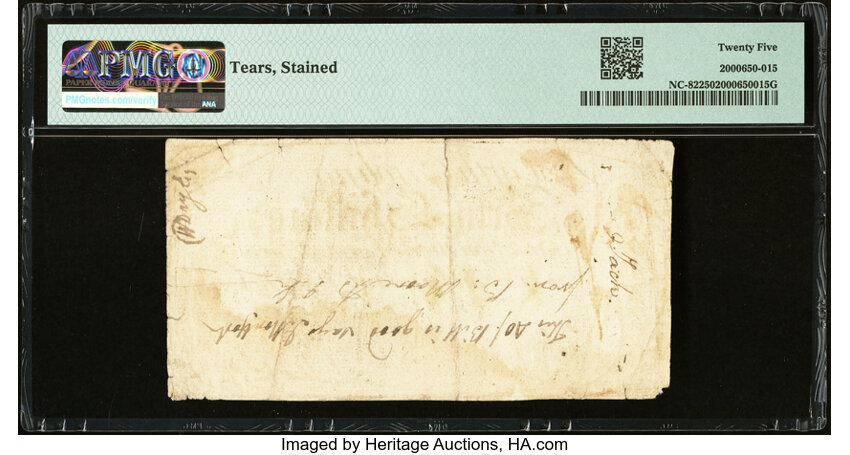 image for: North Carolina March 9, 1754 40s PMG Very Fine 25....
