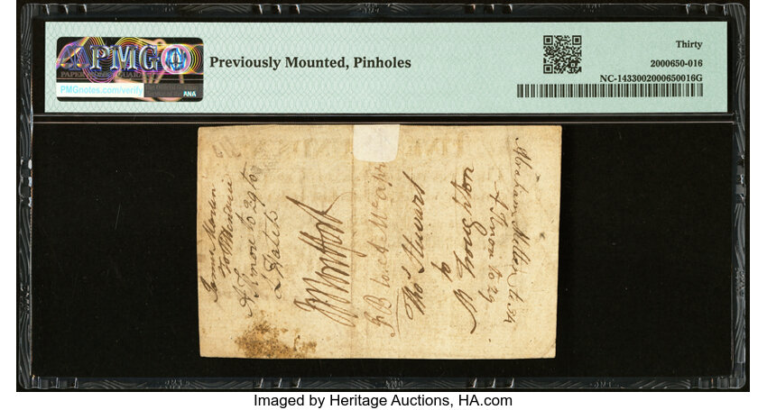 image for: North Carolina December, 1771 £5 PMG Very Fine 30....
