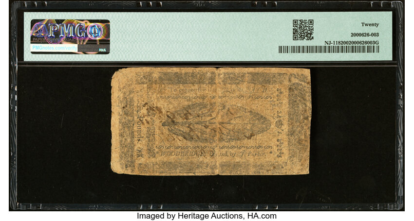 image for: New Jersey May 1, 1758 £6 PMG Very Fine 20....