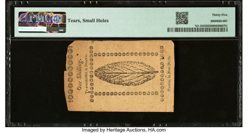 image for: New Jersey January 9, 1781 1s PMG Choice Very Fine 35....