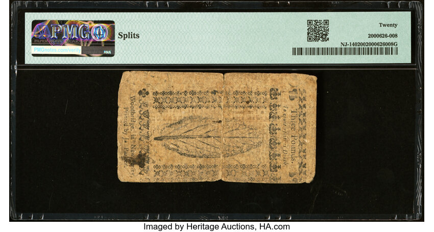 image for: New Jersey April 12, 1760 £3 PMG Very Fine 20....