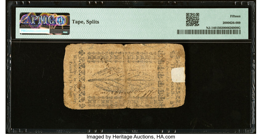 image for: New Jersey April 12, 1760 £3 PMG Choice Fine 15....