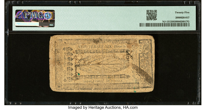 image for: New Jersey April 8, 1762 £6 PMG Very Fine 25....