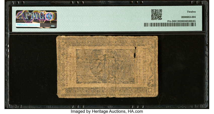 image for: Pennsylvania March 16, 1785 5s PMG Fine 12....