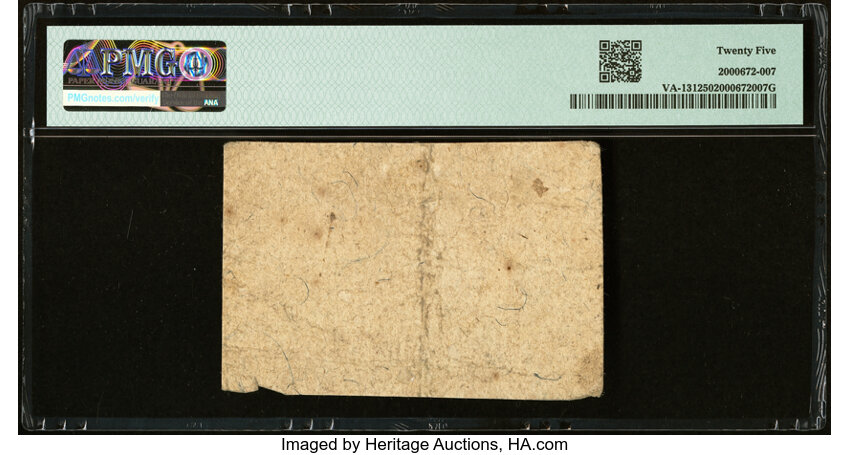 image for: Virginia October 20, 1777 $15 PMG Very Fine 25....