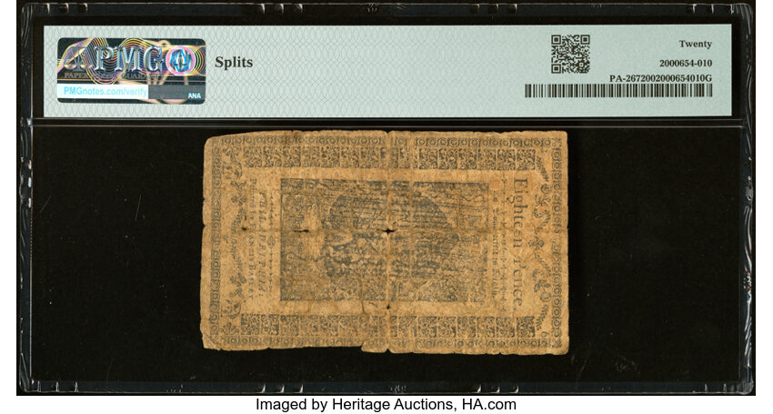 image for: Pennsylvania March 16, 1785 1s 6d PMG Very Fine 20....