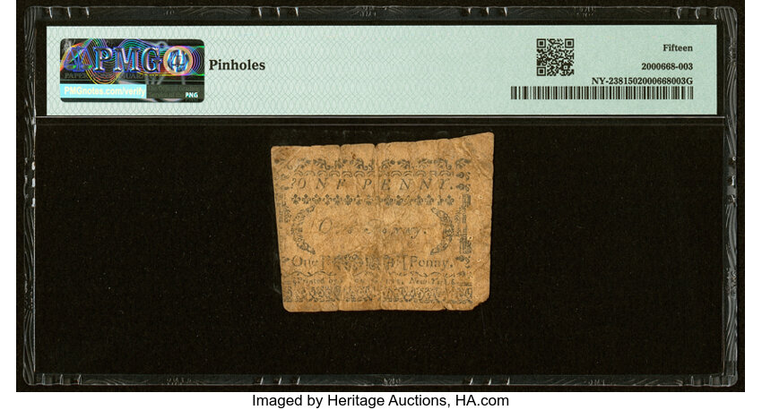 image for: New York- New York City February 20, 1790 1d PMG Choice Fine 15....