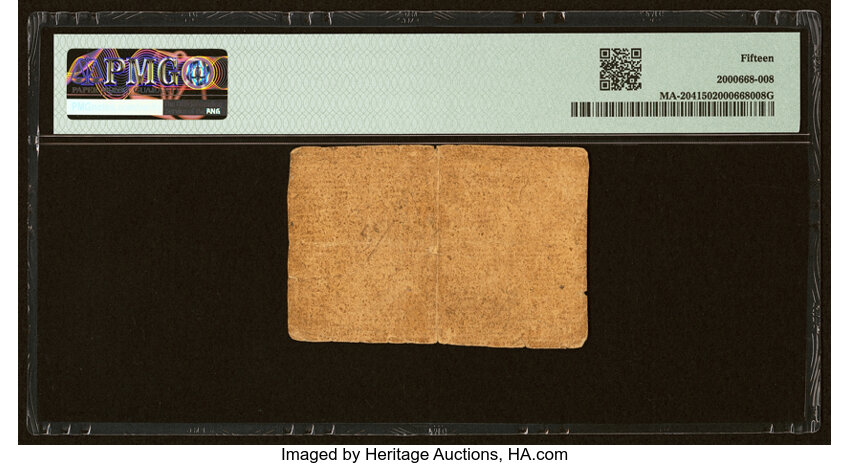 image for: Massachusetts June 18, 1776 5s PMG Choice Fine 15....