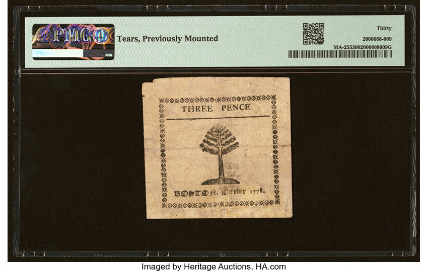 image for: Massachusetts October 16, 1778 3d PMG Very Fine 30....
