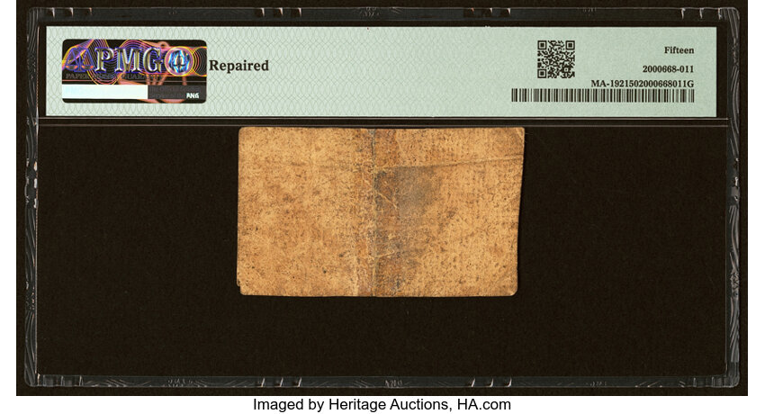image for: Massachusetts June 18, 1776 5d PMG Choice Fine 15....