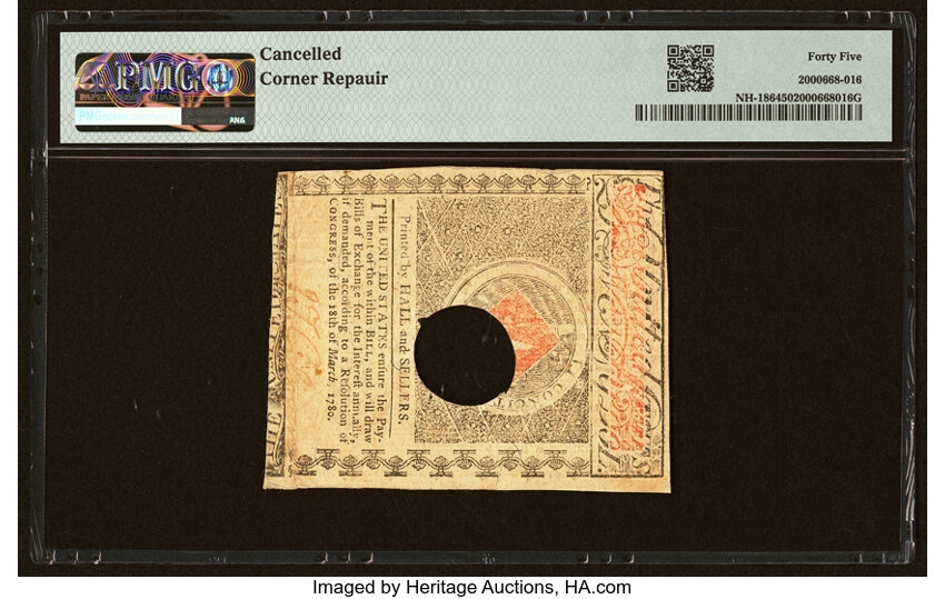 image for: New Hampshire April 29, 1780 $20 PMG Choice Extremely Fine 45....
