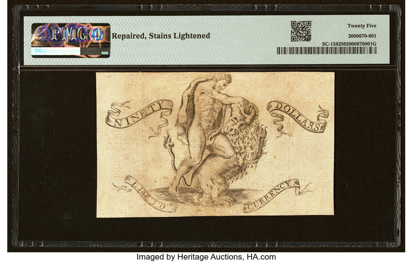 image for: South Carolina February 8, 1779 $90 PMG Very Fine 25....