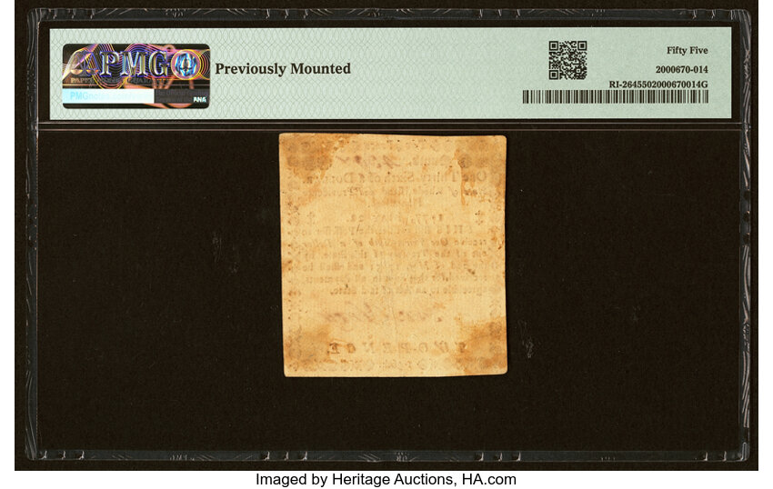 image for: Rhode Island May 22, 1777 $1/36 PMG About Uncirculated 55....