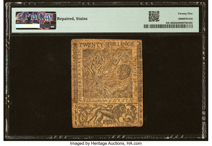 image for: Delaware June 1, 1759 20s PMG Very Fine 25....