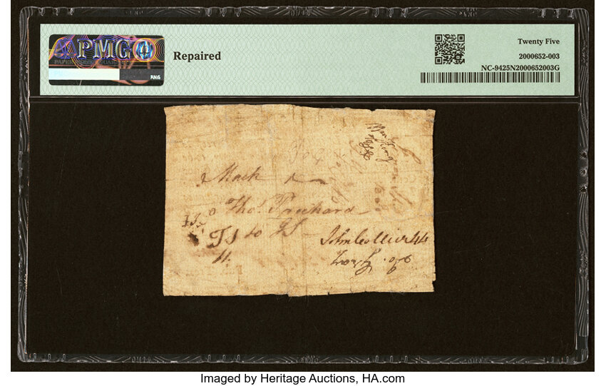 image for: North Carolina November 21, 1757 £5 PMG Very Fine 25 Net....
