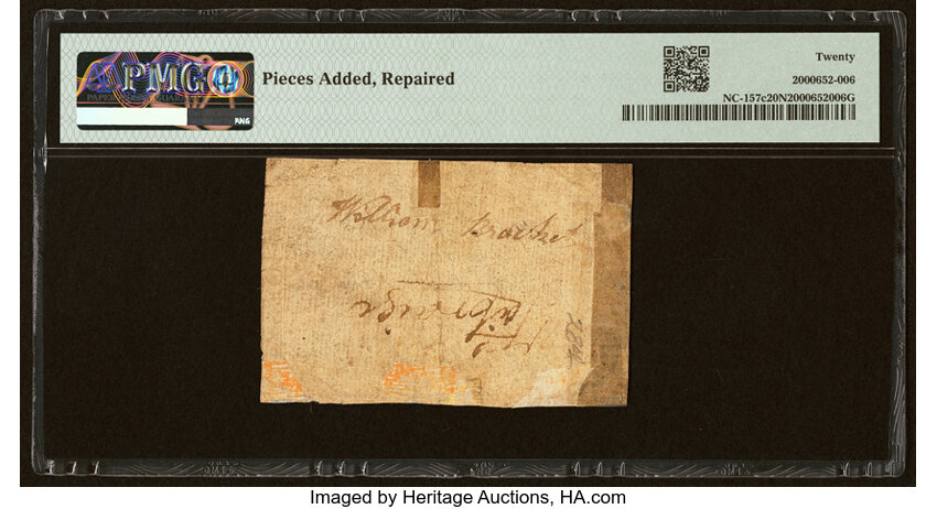 image for: North Carolina April 2, 1776 $1 Justice PMG Very Fine 20 Net....
