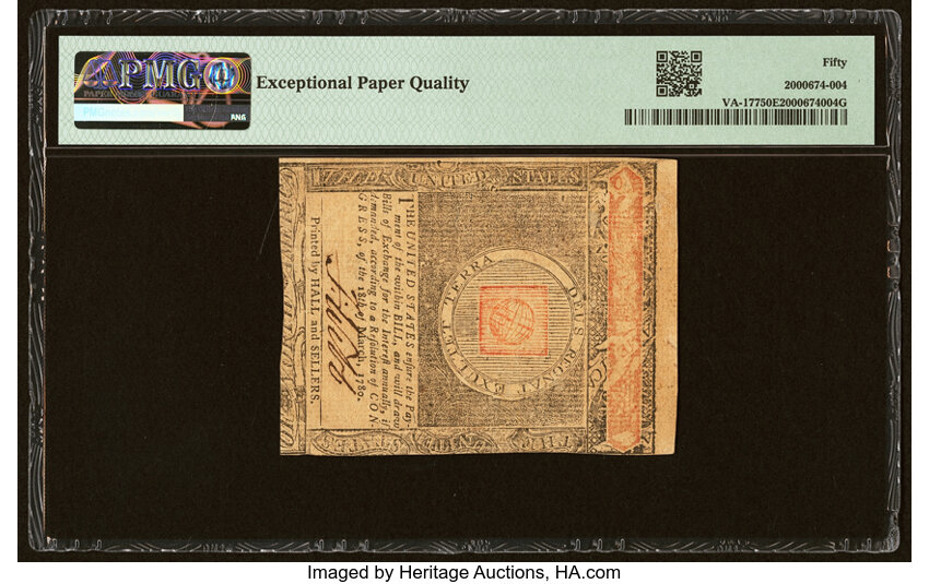 image for: Virginia May 1, 1780 $8 PMG About Uncirculated 50 EPQ....